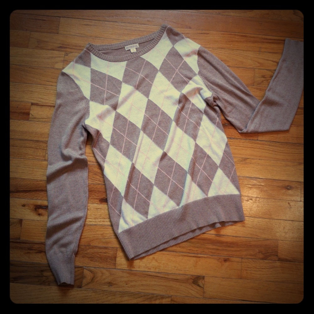 Argyle crew sweater